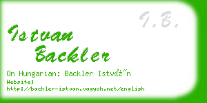 istvan backler business card